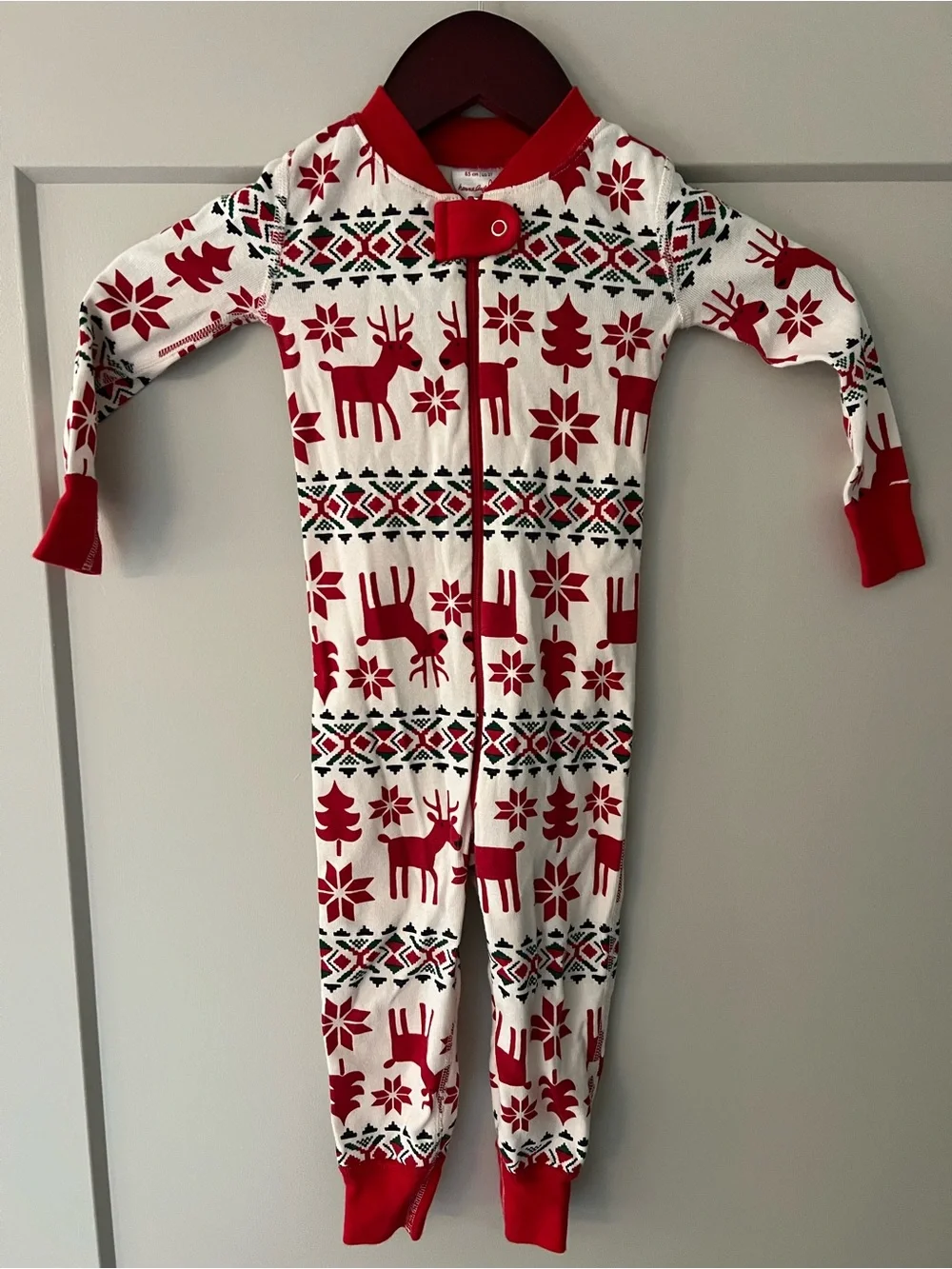 Hanna Andersson 2T Christmas Reindeer Organic Cotton Zip Pajamas